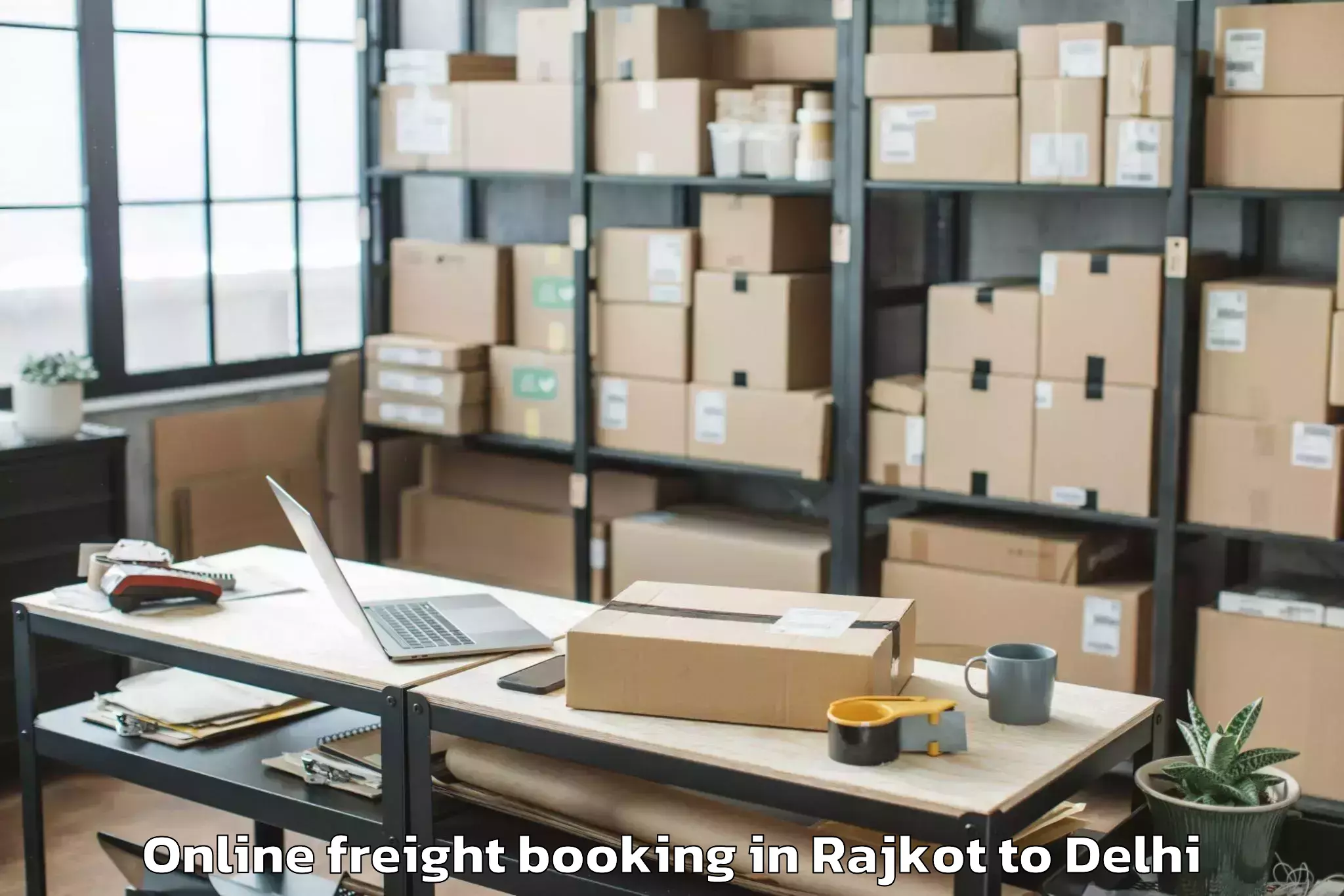 Affordable Rajkot to Shahdara Online Freight Booking